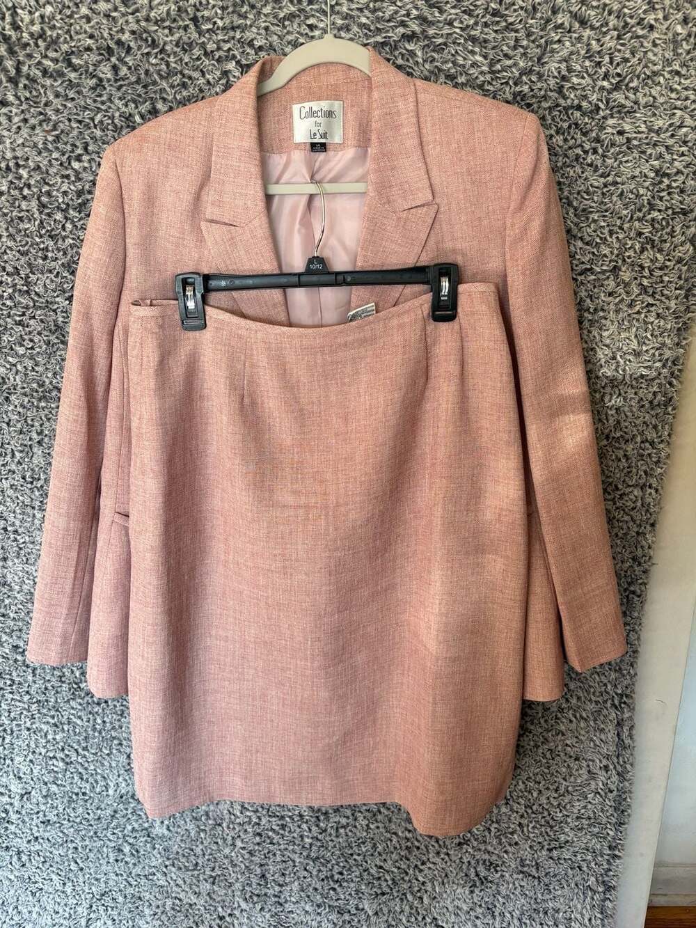 Collections For Le Suit Women's Size 14 Dusty Rose Pink Textured Skirt Suit Set